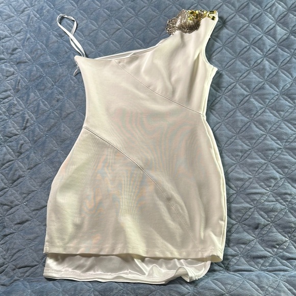 Bebe White Satin Dress - Picture 3 of 7